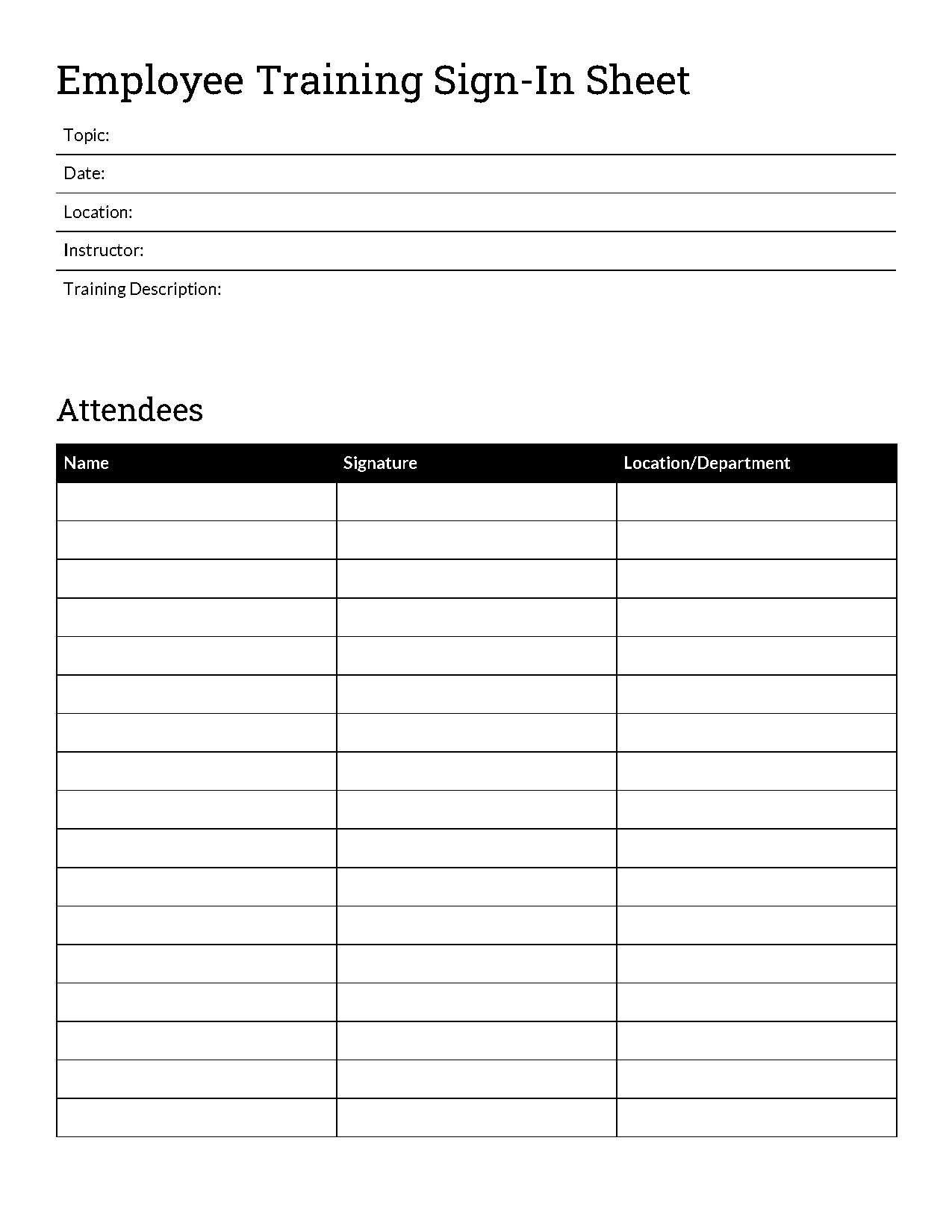 training google doc template