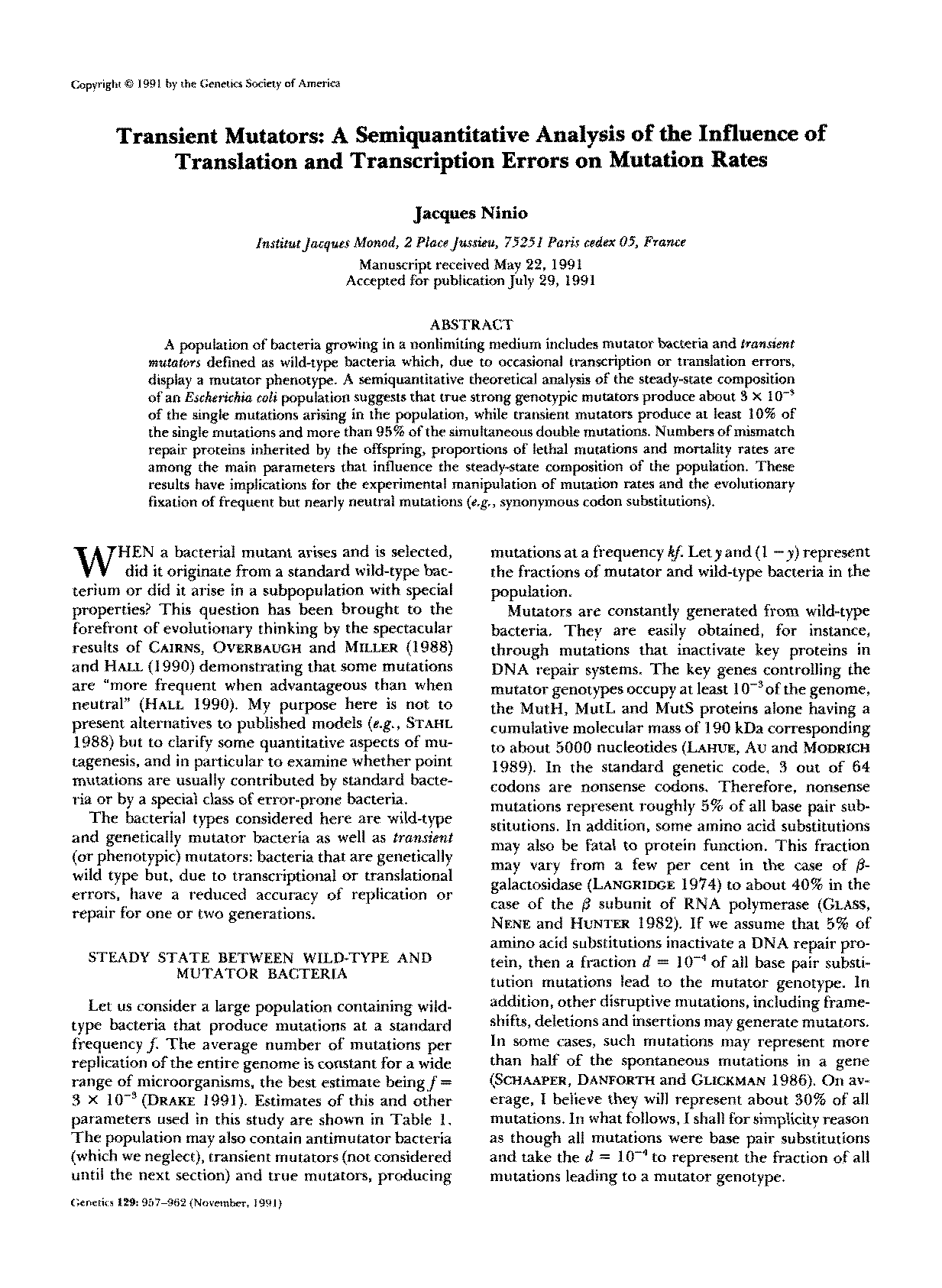 mutation in transcription and translation